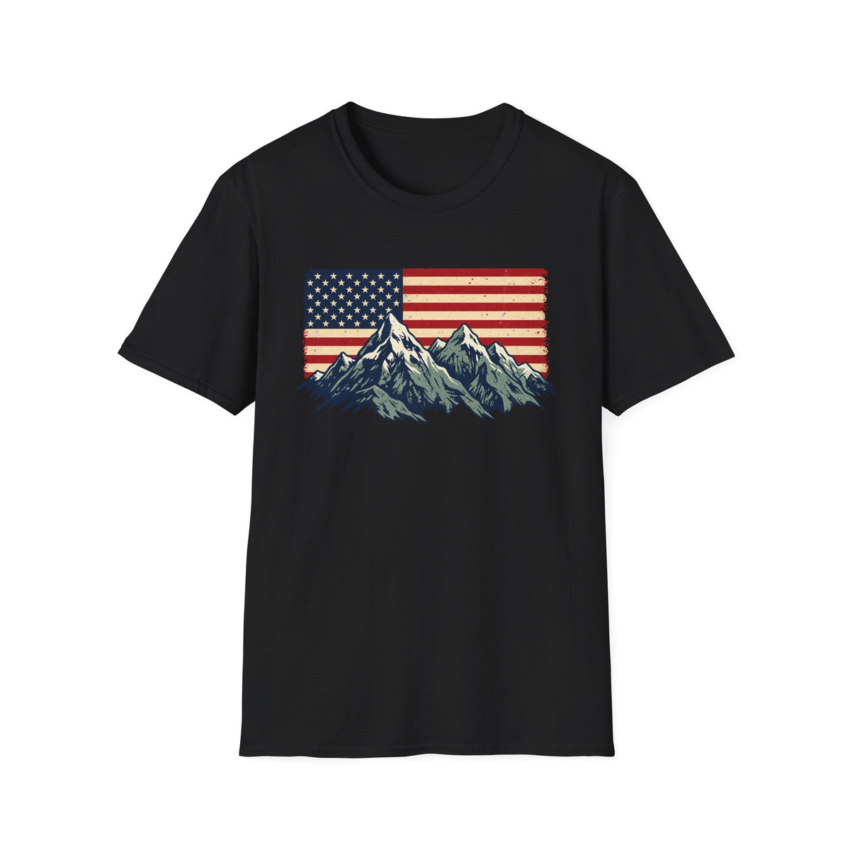 American Flag Mountains Tee