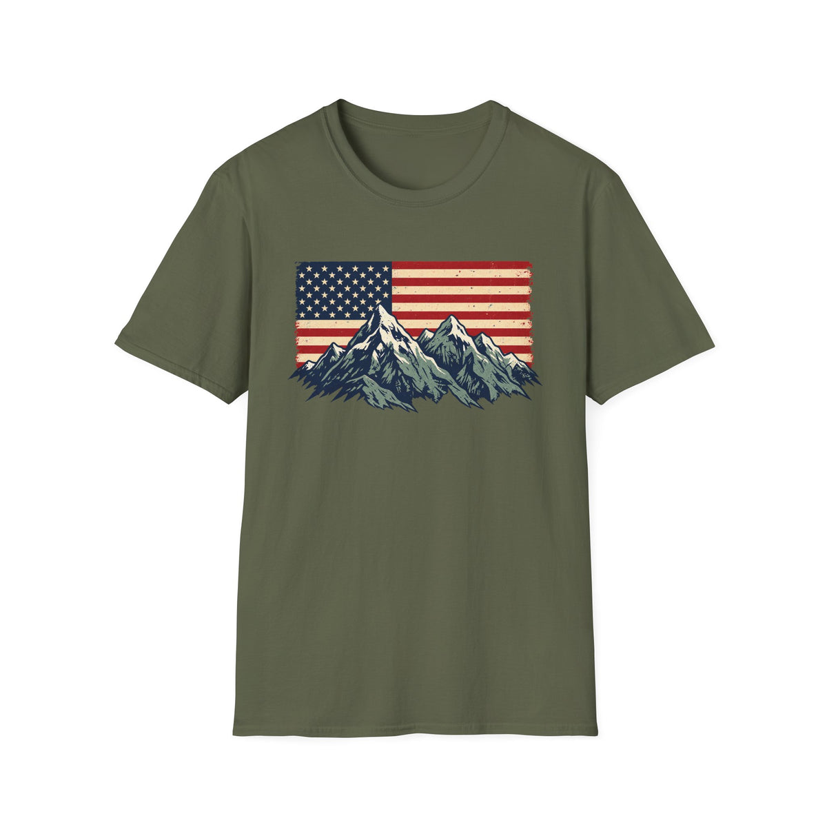 American Flag Mountains Tee