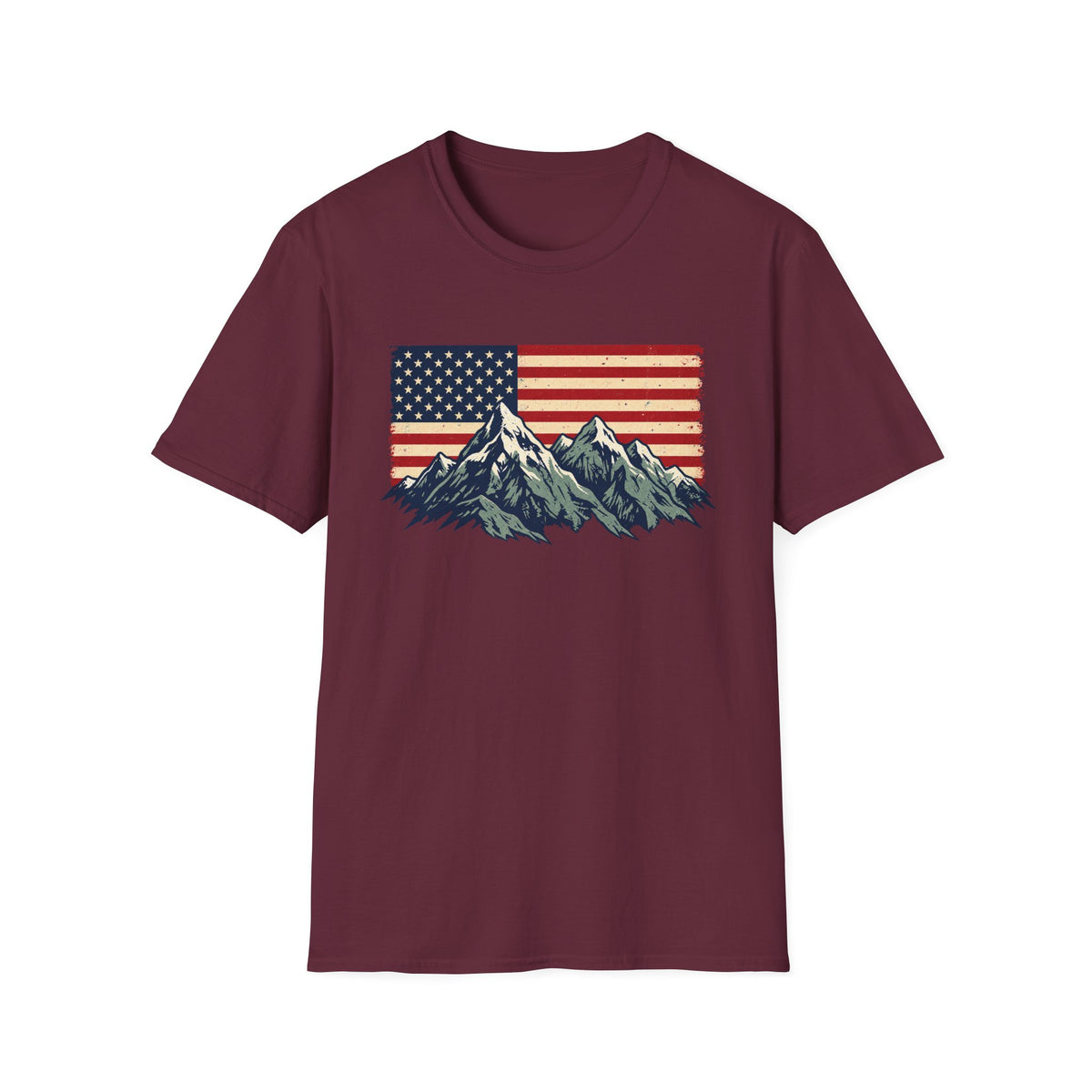 American Flag Mountains Tee
